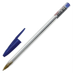Ручка шариковая STAFF "Basic Budget BP-04", СИНЯЯ, линия письма 0,5 мм, с штрихкодом, 143868 - фото 11433454