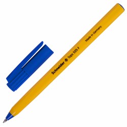 Ручка шариковая SCHNEIDER (Германия) "Tops 505 F", СИНЯЯ, корпус желтый, узел 0,8 мм, линия письма 0,4 мм, 150503 - фото 11433539