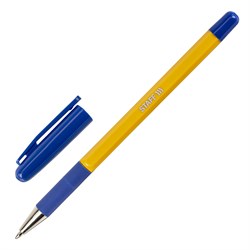 Ручка шариковая с грипом STAFF "Basic BP-14 Orange", СИНЯЯ, узел 0,7 мм, линия письма 0,35 мм, 143747 - фото 11433667