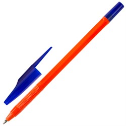 Ручка шариковая масляная STAFF "Basic OBP-679", СИНЯЯ, корпус оранжевый, узел 1 мм, линия письма 0,7 мм, 142679 - фото 11433752
