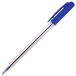Ручка шариковая автоматическая STAFF "Basic" BPR-243, СИНЯЯ, корпус прозрачный, узел 0,8 мм, линия письма 0,4 мм, 141673 - фото 11434000