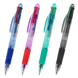 Ручка многоцветная шариковая автоматическая STAFF "College" 4 ЦВЕТА BP-15, линия письма 0,35 мм, 143748 - фото 11434088