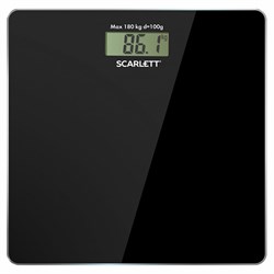Весы напольные SCARLETT SC-BS33E036, электронные, вес до 180 кг, квадратные, стекло, черные - фото 11444168