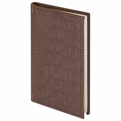 Телефонная книжка МАЛЫЙ ФОРМАТ (80х130 мм) А7, BRAUBERG "Cayman", под крокодиловую кожу, 56 л., вырубной алфавит, коричневая, 125135 - фото 11448433