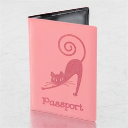 Обложка для паспорта, мягкий полиуретан, "Кошка", персиковая, STAFF, 237615 - фото 11449830