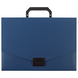 Портфель пластиковый STAFF А4 (320х225х36 мм), без отделений, синий, 229240 - фото 11451496
