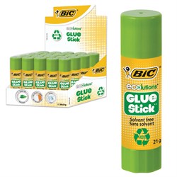 Клей-карандаш BIC "ECOlutions", 21 г, с ароматом яблока, 8923452. 101010225023 - фото 11463476