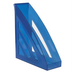 Лоток вертикальный для бумаг BRAUBERG "Office style", 245х90х285 мм, тонированный синий, 237282 - фото 11468632