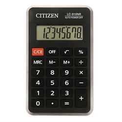 Калькулятор карманный CITIZEN LC310NR (114х69 мм), 8 разрядов, питание от батарейки, LC-310NR 101010250345 - фото 11470947