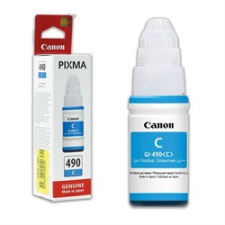 Чернила CANON (GI-490С) для СНПЧ Pixma G1400\G2400\G3400, голубые, ресурс 7000 стр., оригинальные, 0664C001 101010362229 - фото 11475538