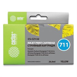 Картридж струйный CACTUS (CS-CZ132) для плоттеров HP DesignJet T120/T520, желтый 101010362815 - фото 11475807