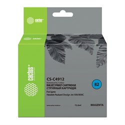 Картридж струйный CACTUS (CS-C4912) для плоттеров HP DesignJet 500/510/800, пурпурный 101010361885 - фото 11476860