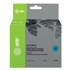 Картридж струйный CACTUS (CS-C4911) для плоттеров HP DesignJet 500/510/800, голубой 101010361863 - фото 11477113