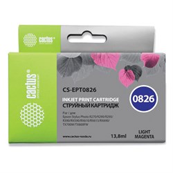 Картридж струйный CACTUS (CS-EPT0826) для EPSON Stylus R270/R390/ RX590, светло-пурпурный 101010361957 - фото 11477367