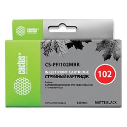 Картридж струйный CACTUS (CS-PFI102MBK) для CANON iPF500/510/F600/605/650/700, матовый черный 101010362782 - фото 11477445