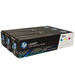 Картридж лазерный HP (CF341A) CLJ CP1025/M275/M175, №126A, оригинальный, КОМПЛЕКТ 3 цвета ресурс по 1000 страниц 101010361436 - фото 11478046