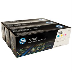 Картридж лазерный HP (CF370AM) LaserJet Pro 300 M375/M475, №305A, оригинальный, КОМПЛЕКТ 3 цвета по 2600 страниц 101010361437 - фото 11478063