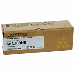 Картридж лазерный RICOH (SP C360HE) для Ricoh SP C360SFNw/C361SFNw, желтый, оригинальный, ресурс 6000 страниц, 408187 101010363584 - фото 11478236