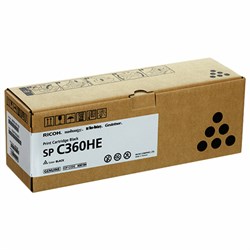 Картридж лазерный RICOH (SP C360HE) для Ricoh SP C360SFNw/C361SFNw, черный, оригинальный, ресурс 7000 страниц, 408184 101010363581 - фото 11478238