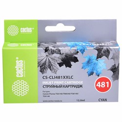 Картридж струйный CACTUS (CS-CLI481XXLC) для Canon Pixma TR7540/TR8540/TS6140, голубой 101010364173 - фото 11478310