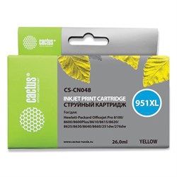 Картридж струйный CACTUS (CS-CN048) для HP OfficeJet 8100/ 8600, желтый 101010361852 - фото 11478314