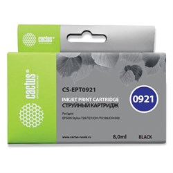 Картридж струйный CACTUS (CS-EPT0921) для EPSON Stylus C91/CX4300/T26/T27/TX106, черный 101010361944 - фото 11478338