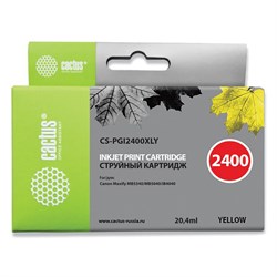 Картридж струйный CACTUS (CS-PGI2400XLY) для CANON iB4040/MB5040/MB5340, желтый 101010362773 - фото 11478360