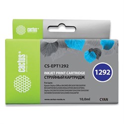 Картридж струйный CACTUS (CS-EPT1292) для EPSON Stylus B42WD/BX305W/BX625WD, голубой 101010361954 - фото 11478661