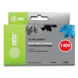 Картридж струйный CACTUS (CS-PGI1400XLC) для CANON МВ2040/МВ2340, голубой 101010362767 - фото 11478669