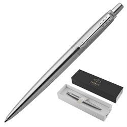 Ручка шариковая PARKER "Jotter Core Stainless Steel CT", корпус серебристый, детали хром, синяя, 1953170 101010142378 - фото 11517905