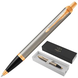 Ручка шариковая PARKER "IM Core Brushed Metal GT", серебристый матовый лак, позолота, синяя, 1931670 101010142542 - фото 11517950