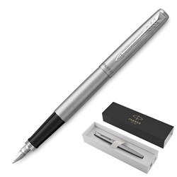 Ручка перьевая PARKER "Jotter Stainless Steel CT", корпус серебристый, детали хром, синяя, 2030946 101010142940 - фото 11518228