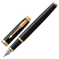 Ручка перьевая PARKER "IM Core Black Lacquer GT", черный глянцевый лак, позолота, синяя, 1931645 101010142531 - фото 11518317