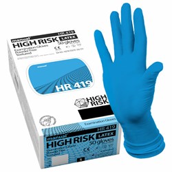 Перчатки латексные смотровые MANUAL HIGH RISK HR419 Австрия, 25 пар (50 шт.), размер L (большой) 101010631206 - фото 11521468