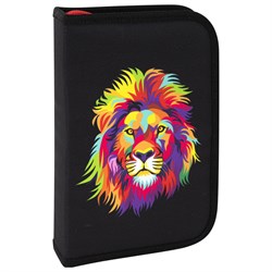 Пенал BRAUBERG с наполнением, 1 отделение, 1 откидная планка, 24 предмета, 21х14 см, "Colorful lion", 270725 - фото 11540871