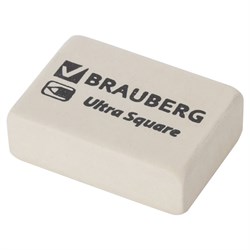 Ластик BRAUBERG "Ultra Square", 26х18х8 мм, белый, натуральный каучук, 228707 101010228707 - фото 11542737