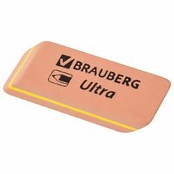 Ластик BRAUBERG "Ultra", 41х14х8 мм, оранжевый, натуральный каучук, 228705 101010228705 - фото 11543243