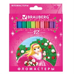 Фломастеры BRAUBERG "Rose Angel", 12 цветов, вентилируемый колпачок, картонная упаковка, увеличенный срок службы, 150556 101010150556 - фото 11546943