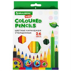 Карандаши цветные утолщенные BRAUBERG KIDS 24 цвета, грифель 5 мм, 181879 101010181879 - фото 11548681