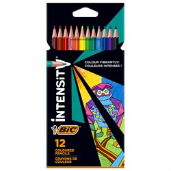 Карандаши цветные BIC "Intensity", 12 ЦВЕТОВ, трехгранные, пластиковые, европодвес, 9505272 101010181847 - фото 11548832