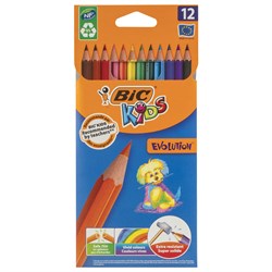 Карандаши цветные BIC "Kids ECOlutions Evolution", 12 ЦВЕТОВ, пластиковые, европодвес, 82902914 101010180186 - фото 11548991