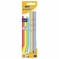 Карандаши чернографитные BIC Evolution "Stripes", НАБОР 4 шт., HB, пластиковые, блистер, 918485 101010181954 - фото 11549052