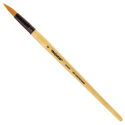 Кисть ПИФАГОР, СИНТЕТИКА, круглая, № 8, деревянная лакированная ручка, с колпачком, пакет с подвесом, 200848 - фото 11550119