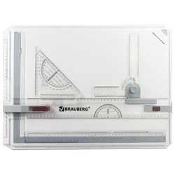 Доска чертежная А3, 505х370 мм, с рейсшиной, треугольником и чертежным узлом, BRAUBERG, 210536 101010210536 - фото 11551948