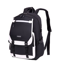 Рюкзак HEIKKI FUSION (ХЕЙКИ) универсальный, USB-порт, черный с белыми вставками, 45х31х15 см, 272578 - фото 11556229