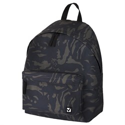 Рюкзак BRAUBERG СИТИ-ФОРМАТ универсальный, "Black camouflage", черный, 41х32х14 см, 225367 - фото 11557938