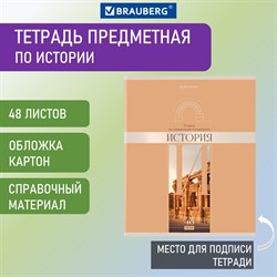 Тетрадь предметная "DELIGHT" 48 л., обложка картон, ИСТОРИЯ, клетка, BRAUBERG, 404575 - фото 11560018