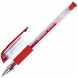 Ручка гелевая с грипом BRAUBERG "EXTRA GT", КРАСНАЯ, стандартный узел 0,5 мм, линия 0,35 мм, 143920 - фото 11564460