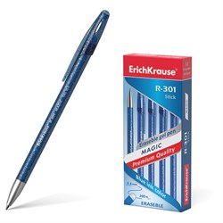 Ручка стираемая гелевая ERICH KRAUSE "R-301 Magic Gel", СИНЯЯ, корпус синий, узел 0,5 мм, линия письма 0,4 мм, 45211 - фото 11565799