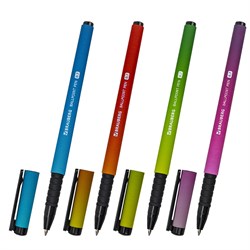 Ручка шариковая BRAUBERG SOFT TOUCH GRIP "GRADE NEON", СИНЯЯ, мягкое покрытие, ассорти, узел 0,7 мм, 143710 101010143710 - фото 11567297